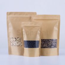 Kraft Paper Stand Up Pouch With Frosted Window