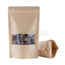 Kraft Paper Stand Up Pouch With Clear Window