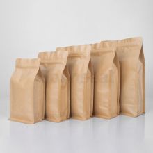 Kraft Paper Flat Bottom Pouch With Zipper