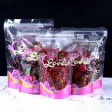 Pink Printed Transparent Stand Up Pouch