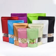 Matte Aluminum Colorful Stand Up Pouch With Frosted Window