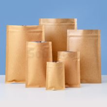 Kraft Paper 3 Side Seal Pouch With Zipper