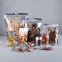 Aluminum Coating 3 Side Seal Pouch With Zipper And Full Clear Window