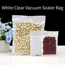 White Color Texture Vacuum Pouch With Full Clear Window
