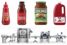 Fully Automatic tomato ketchup bottle filler filling capping and labeling machine production line