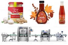Full Automatic Sauce/ Jam Bottle Filling Capping And Labeling Line