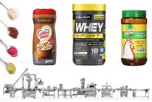 Full Automatic Protein Powder Bottle Jar Filling Capping Labeling Production Line