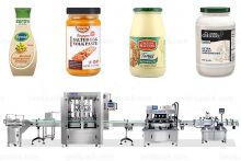 Automatic Mayonnaise bottle filling capping labeling machine production line