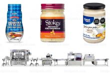 Automatic Mayonnaise Bottle Filling Capping Line With Shrink Wrap Machine