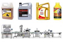 Automatic 5L Engine Oil Filling Machine With Capping Sealing And Labeling Line