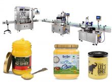 High Efficient Liquid Ghee Oil Bottle Jar Filling Capping Labeling Production Line
