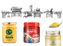 Fully Automatic 8 Heads Liquid Filling Capping Labeling Machine Line For Ghee