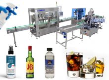 High Precision Alcohol Liquor Bottle Tracking Filling Capping Labeling Line