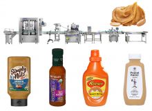 Auto Peanut Butter Plastic Glass Jar Filling Line With 4 Head Piston Pump