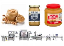 Automatic 6 Heads Peanut Butter Filling Capping Labeling Line With Coding Machine