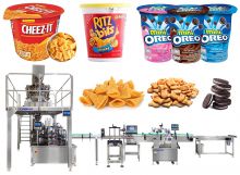 Automatic Snack Bottle Cups Filling Sealing Machine Production Line