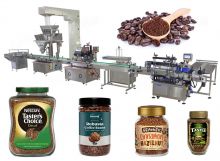 Automatic Granule Coffee Bean Bottle Jar Filling Capping Labeling Line
