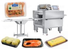 Automatic Cling Film Vegetable Fruit Food Tray Wrapping Machine