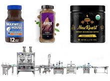 Automatic Coffee Powder Bottle Filling Capping Sealing And Labeling Line