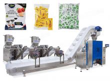Automatic Multilane Sauce Sachet Counting Into Bag Packaging Line