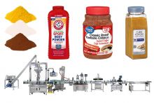 Automatic Spices Powder Bottle Filling Capping And Labeling Machine Line