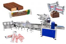 Automatic Protein Bar Horizontal Flow Wrapper Packing Machine Food Flow Packing Line