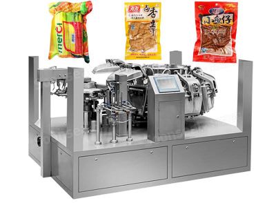 High Speed Automatic Big Vacuum Pouch Vacuum Food Rotary Packing Machine