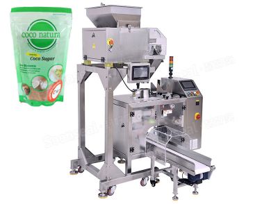 Automatic Mini Sugar Premade Pouch Fill And Seal Machine With Two Linear Weigher