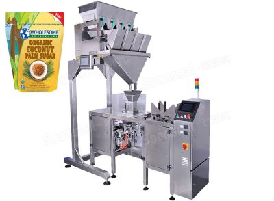 Multifunction Sugar / Salt Mini Doypack Packing Machine With Linear Weigher