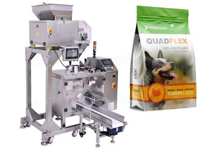Automatic Dog Food Premade Pouch Doypack Packaging Machine With 4 Head Weigher