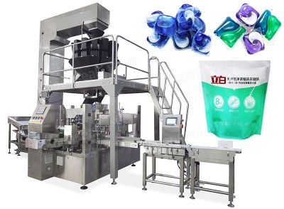High Speed Automatic Laundry Gel Capsule Pods Premade Pouch Fill And Seal Machine