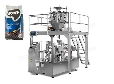 Coffee Bean Rotary Doypack Premade Pouch Packaging Machine With Multiweigher