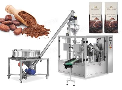 Cocoa Powder Premade Pouch Doypack Fill And Seal Machine With Screw Feeder