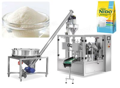Milk Powder Premade Pouch Doypack Fill And Seal Machine With Screw Feeder