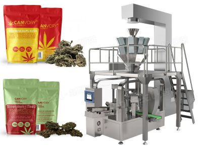 High Speed Rotary Doypack Packing Machines With Multi Weigher For Cannabis