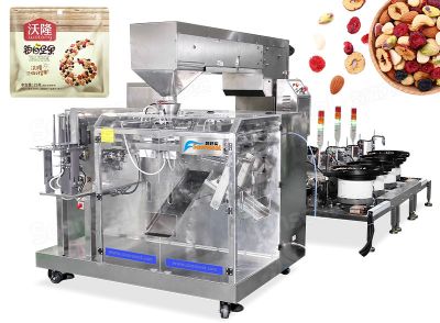 Horizontal Mixed Nuts Premade Pouch Packing Machine With Multiple Vibration Disks