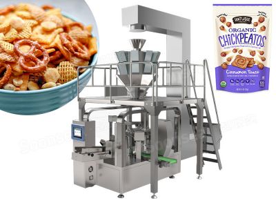 High Speed Rotary Doypack Packing Machines With Multi Weigher For Snacks