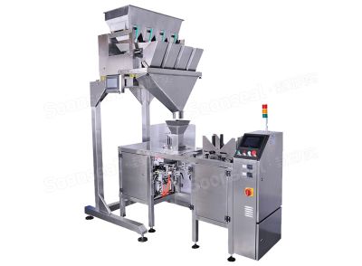 Mini Doypack Stand Pouch Packing Machine With 4 Head Weigher
