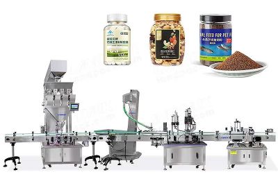 Automatic Dry Fruit Bottle Weighing Filling Capping And Labeling Line