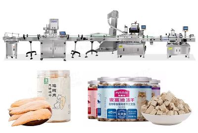 Automatic Pet Food Bottle Filling Capping Labeling Line