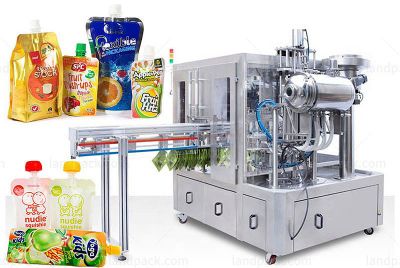 High Speed Baby Puree Baby Friut Spout Pouch Filling Capping And Packing Machine