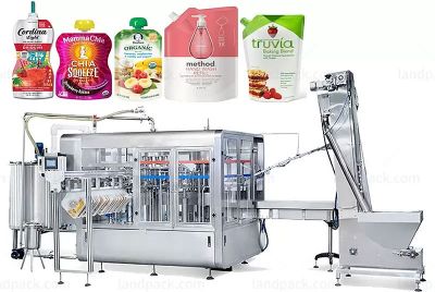 High Speed Continuous Spout Pouch Filling Machine For Puree/Juice/Paste/Honey/Ketchup