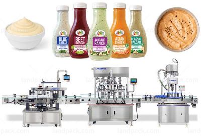 Automatic Bottle Labeling Filling And Capping Line For Sauce/ Salad Dressing