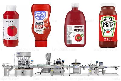 Automatic 6 Heads Pistons Tomato Ketchup Bottle Filling And Capping Machine Project