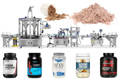 Automatic Powder Bottle Filling Line For Protein Powder, Collagen Powder, Nutrition Powder
