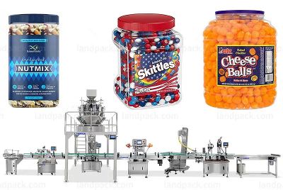 Automatic Granule Snack Bottles Filling Capping Packaging Line