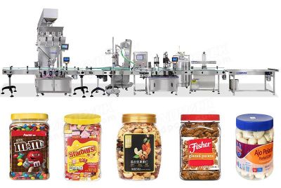 Full Automatic Bottles/ Cans Granule Weighing Filling Capping and Labeling Machine