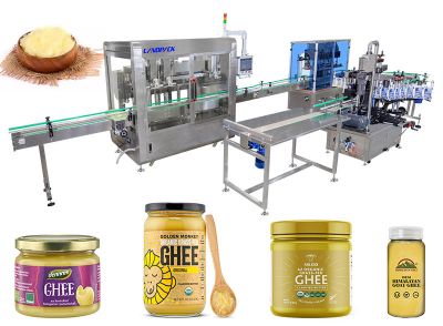Automatic Ghee Tracking Jar Bottling Filling Capping Labeling Line