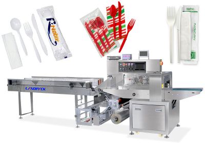 Automatic Disposable Plastic Cutlery Set Pillow Packaging Machine