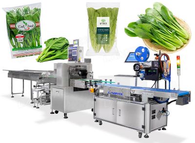 Horizontal Vegetable Flow Packing Weighing Labeling Machine